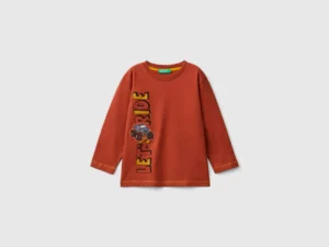 T-shirt manches longues col rond imprimé